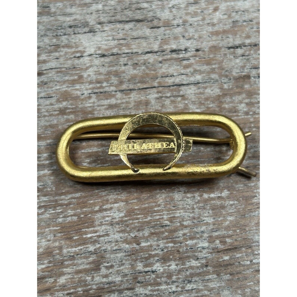 Vtg Philathea Pin - Literary Society School Vintage Memberβ Crescent Lapel